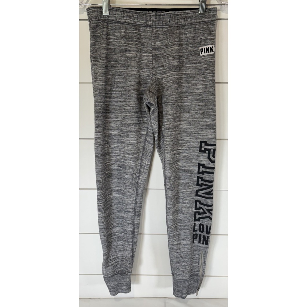 Pink Victoria's Secret Sweatpants Women's S Small Heather Gray Graphic‎ Logo